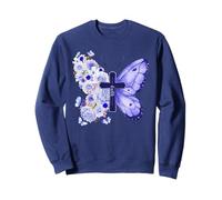 Foi Papillon Croix chrétienne Jésus Femme chrétienne Sweatshirt