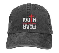 Foi sur la Peur Jésus-Christ Unisexe lavé Casquette en Coton Casquette de Baseball Vintage Chapeau de Sport en Plein air décontracté