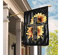 Foi Tournesol Christianisme Croix Jardin Signe Double Face Drapeau De Jardin Supérieure Drapeau De Décoration Décoration Pour Porche Extérieure Patio S