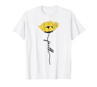 Foi Tournesol Ligne Art Culte Chrétien Culte Religieux T-Shirt