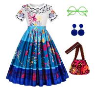 Foierp Mirabel - Robe de princesse Isabella pour fille - Costume de dessin animé - Tenue de cosplay ou de fête d'Halloween