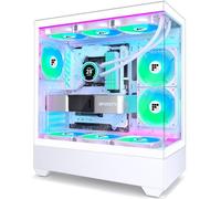 FOIFKIN F1 Boitier PC ATX - 6 Ventilateurs PWM ARGB préinstallés, boîtier d'ordinateur Moyen Tour, boîtier pc Gamer Tour complète, Verre trempé, Type-C, boîtier ATX Noir,Flux d'air élevé (Blanc)