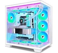 FOIFKIN F600 Boitier PC - 7 Ventilateurs ARGB PWM préinstallés, boitier PC de Jeu ATX, Tour Moyenne ATX, avec Type- C (Blanc)