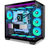 FOIFKIN F601 Boitier PC - 7 Ventilateurs ARGB PWM préinstallés, boitier PC de Jeu ATX, Tour Moyenne ATX, avec Type C, Noir