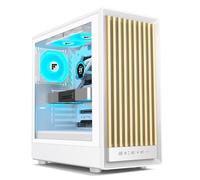FOIFKIN M1 Boîtier PC ATX avec 4 Ventilateurs PWM ARGB-Façade en Bois de Noyer,Boîtier PC Mid-Tower,Haut débit d'air,Support RAD 240 mm,boîtier ATX Blanc,boîtier pc Gamer,Type-C(Blanc, M1)