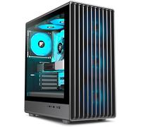 FOIFKIN M1 Boîtier PC ATX avec 6 Ventilateurs PWM ARGB-(3 x 140 mm et 3 x 120 mm),Boîtier PC Mid-Tower en Mesh,Haut débit d'air,Support RAD 240 mm,boîtier ATX Blanc,boîtier pc Gamer,Type-C(Noir, K6)