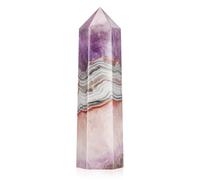 FoiiLiio 9-10cm Cristal de Roche Pierre Naturelle Améthyste Calcite Tour Pierre Précieuse Tige Cristal Grandes Tours Pierre de Guérison Pierre Méditation Énergie