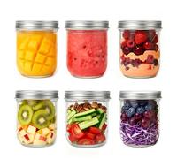 FoiiLiio Lot de 6 Bocaux en Verre Hermétique de 300ml,Mason Jar avec Couvercle,bocaux Mason Jar en verre,Hermétique pour Confitures,Fermentation,Meal Prep,Overnight Oats Jar