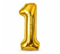 Foil Ballon Chiffre 1 Or Chiffre Anniversaire Geant | Ballons Riesen 101cm Geburtstagsdeko für Geburtstag Frauen Mann PartyDeko Jubiläum Neujahr Hochzeit