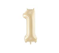 Foil Balloon Blanc Cassé Crème Chiffre 1, Ballon Aluminium Géant 72 cm, Numéro Anniversaire Gonflable Air ou Hélium, Décoration Fête Mariage Événement - Chiffres 0 1 2 3 4 5 6 7 8 9