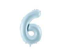 Foil Balloon Bleu Clair Chiffre 6, Ballon Aluminium Géant 72 cm, Numéro Anniversaire Gonflable Air ou Hélium, Décoration Fête Mariage Événement - Chiffres 0 1 2 3 4 5 6 7 8 9