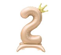 Foil Lot de 2 ballons debout à l'hélium en forme de chiffres Beige Taille XXL 106 cm