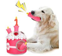 Foilswirl Jouet couineur en peluche couineur pour gâteau d'anniversaire pour chien de petite, moyenne et grande taille - Puzzle interactif pour soulager le stress - Décoration de fête pour chien de