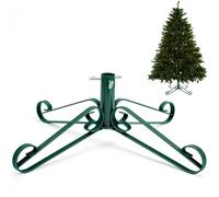 Foilswirl Support de sapin de Noël pour faux sapin artificiel de 1,2 à 2,4 m - Base de sapin de Noël réglable en fer avec vis moletée - Décoration de fête pour intérieur ou extérieur - Convient aux