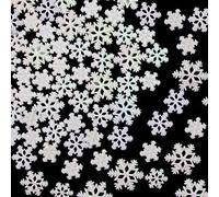 FOIMAS Lot de 48 petits flocons de neige en résine à paillettes blanches pour décoration de Noël, projets d'artisanat