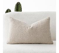 Foindtower Housses de Coussin Lombaire texturées en Boucle Unie - Confortables et Douces - pour canapé, Chambre à Coucher, Salon, décoration d'intérieur, 30,5 x 50,8 cm, Beige Avoine