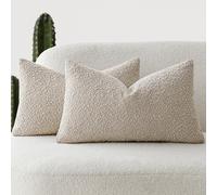 Foindtower Lot de 2 Housses de Coussin décoratives texturées en Boucle bouclée Unie - Confortables et Douces pour canapé, Chaise, canapé, Chambre à Coucher, Salon, décoration d'intérieur, 30,5 x 50,8