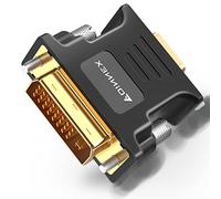 FOINNEX Adaptateur DVI a VGA, Convertisseur DVI-I 24+5 vers VGA, DVI to VGA Full HD 1080P, 24+5 DVI Mâle vers VGA Adapter pour PC, Cartes Graphiques, Jeux, Netbook, Anciens Moniteurs VGA, Projecteurs