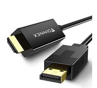 FOINNEX Câble DisplayPort vers HDMI, Câble DP vers HDMI 2M UHD HDR, Display Port to HDMI Cable Mâle DP to HDMI Câble (Audio&Vidéo) pour Laptop,PC,Desktop à Moniteur,TV,Projecteur, 1080P@60Hz