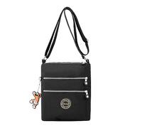 Foino Sac bandoulière Femme Sac Porté épaule Sacoche de Cours Sac Besace Vintage Sac de Messager Sac de Voyage pour Université Sac à Main Mode école Sac Cabas Sport Bourse (Noir Nouveau)