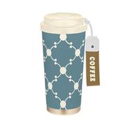 Foiosoh Circle and Line - Gobelets à café de voyage avec couvercles Togo - Tasse à café isotherme en acier inoxydable pour chaud et froid - 500 ml - Anti-fuite