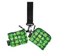 Foiosoh Clover Freshnesss Lot de 2 étuis porte-cartes pour femme avec porte-clés pour le travail et les voyages, motif de fraîcheur de trèfle, 1 size, Moderne
