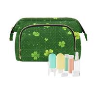 Foiosoh Clovers Ans Line Trousse de toilette Imperméable Organisateur Sac à main pour Accessoires de Voyage Beige Fabuleux Trèfle Vert 1 Taille Cartoon Superbes Feuilles de Trèfle, Magnifiques