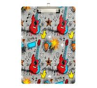 Foiosoh Design Guitar Street Presse-papiers en acrylique Taille légale Mignon pour enseignants infirmiers Taille 9 x 12