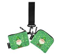Foiosoh Dwarf and Clover Lot de 2 portefeuilles pour femme avec poche zippée pour le travail et les voyages Vert, Vert nain et trèfle, 1 size, Moderne