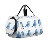 Foiosoh Eastern Bluebird Birds Sac de sport avec compartiment à chaussures Grande capacité Sac de voyage pour la plage, la natation, la piscine et les sports