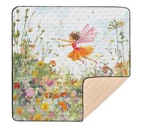 Foiosoh Fairy and Spring Flower Grand tapis de gym antidérapant pour bébé et enfant 127 x 127 cm