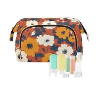 Foiosoh Florals Dahlia Sac de voyage étanche pour maquillage et bijoux Blanc, Pensée pivoines terre cuite, 1 size, Dessin animé