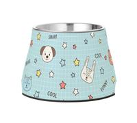 Foiosoh Gamelle bleue pour chien en acier inoxydable amélioré pour chien, chat, lapin, oiseau, moustache