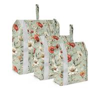 Foiosoh Garden View Country Green Lot de 3 sacs de rangement empilables pour transporter des sacs à fermeture éclair