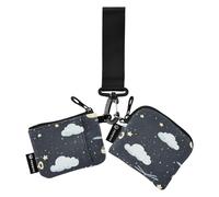 Foiosoh Helicopter and Stars Cloud Lot de 2 porte-cartes pour femme avec dragonne pour le travail, les voyages, Nuage d'hélicoptère et d'étoiles, 1 size, Moderne