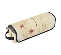 Foiosoh Hot Hair Tools Sac de voyage avec tapis résistant à la chaleur, étui de transport portable pour fers plats, lisseurs, fers à friser, libellule douce marron