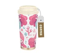 Foiosoh Joli gobelet à café en acier inoxydable avec couvercle en forme de sirènes pour homme - Isolation pour chaud et froid - 500 ml - Anti-fuite