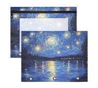 Foiosoh Lot de 2 trousses à crayons avec fermetures éclair lisses pour papier A4 - Pour la rentrée scolaire - Ciel étoilé de minuit