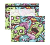 Foiosoh Lot de 2 trousses à crayons portables pour lettre A4 en papier pour enseignant, maison, hurlant zombie effrayant