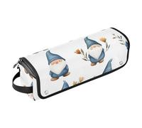 Foiosoh Organiseur 2 en 1 pour outils capillaires avec tapis amovible résistant à la chaleur, sac de rangement pour fer plat, outils chauds et accessoires de soins capillaires, nains bleus doux blancs