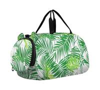 Foiosoh Palm Leaf Sac de sport léger pour fille avec compartiment à chaussures pour voyage, sport, week-end, Feuille de palmier., 1 size, Moderne/ajusté