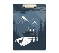 Foiosoh Porte-bloc bleu motif cerf navire et arbre, taille légale, imperméable, pour chauffeur de camion de football, taille 9 x 12