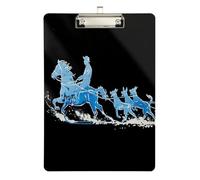 Foiosoh Porte-bloc en plastique motif chevaux pour filles en acrylique mignon pour les infirmières étudiantes Trade Quest Taille 22,9 x 30,5 cm