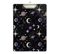 Foiosoh Porte-bloc portable en plastique motif étoiles lunes pour enseignants, fournitures scolaires, taille 22,9 x 30,5 cm