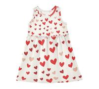 Foiosoh Robe débardeur d'été pour bébé fille - Robe midi trapèze - Tenue de Pâques - Cœur rouge, Cœur rouge, 4 ans