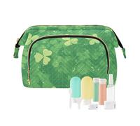 Foiosoh Sac à cosmétiques noir motif trèfle sacs cosmétiques légers pour femmes voyage femmes portefeuille portefeuille pour essentiels pour femmes, Clover Lucky Green, 1 size, Dessin animé