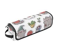 Foiosoh Sac de voyage pour outils de cheveux avec tapis en fer, étui de transport portable pour fer à lisser, fer à friser, sèche-cheveux, chats gris à poils courts britanniques, blanc