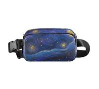 Foiosoh Sky Stars Sac banane élégant pour femmes, hommes, adolescents, petit sac à main avec sangle réglable pour l'entraînement, la course à pied, la randonnée Bleu étincelant, Sky Stars Bleu