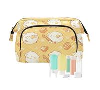 Foiosoh Tortue Sarcelle et Beige Cosmétique Sacs Essentiels Maquillage Sacs Pour Femmes Changement Portefeuille pour Grand Cosmétique, Beau Monstre Jaune, 1 Taille, Dessin Animé, Joli jaune monstre, 1