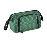 Foiosoh Trousse à crayons de grande capacité légère à coque rigide pour adolescent, université, carreaux vert foncé